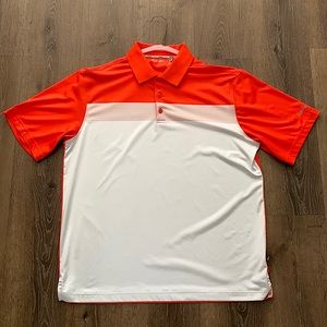 Walter Hagen Golf Polo - Large. Orange/White.